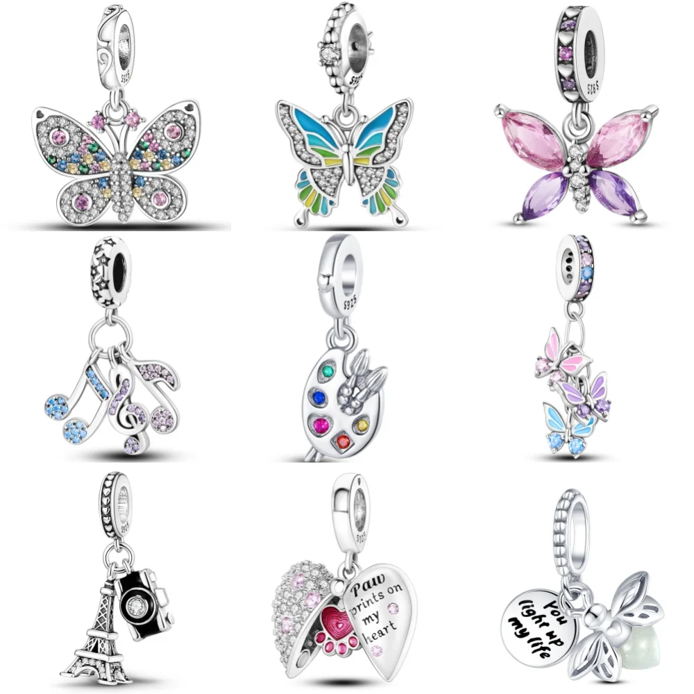 Бусина-Шарм бабочка из серебра 925 пробы для браслетов Pandora S925