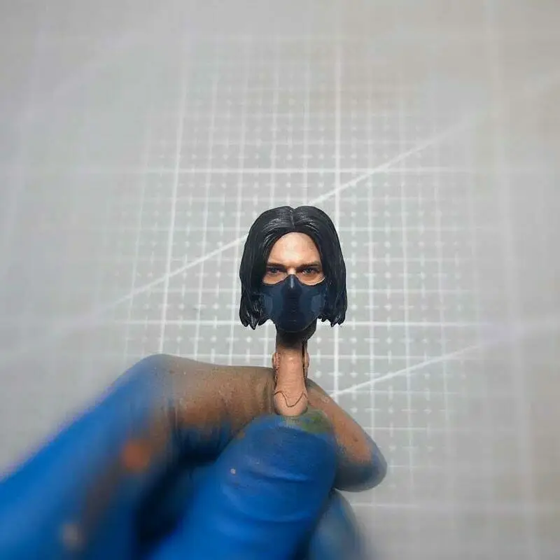 

Handpaint 1/12 Winter Soldier Head Sculpt Mask-Bucky Barnes for 6in Shf Ml Action Figure Toys