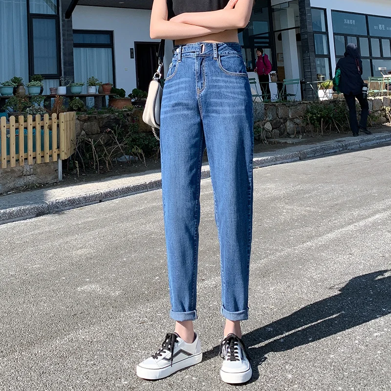 

New Women Jeans High Waist Harem Pants 5xl Retro washing Loose Fashion Streetwear Female Baggy Jeans Mom Denim Trousers
