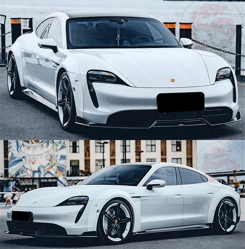 

Carbon Fiber Bumper Front lip Splitter+Rear Diffuser+Side Skirts+Spoiler Body kit For Porsche Taycan Turbo/ Turbo S 2019-2022