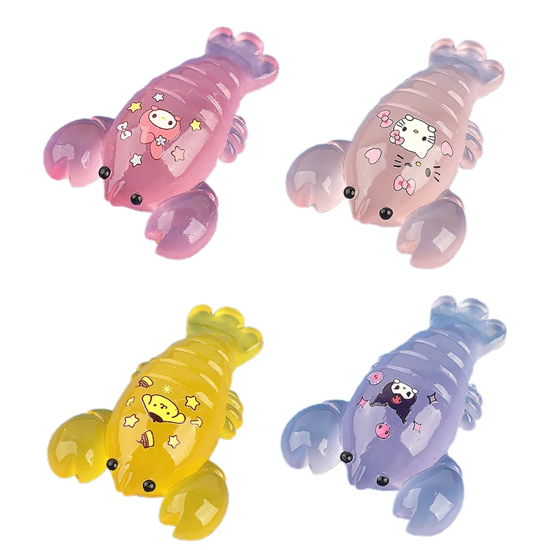 Светящиеся миниатюрные фигурки раков украшение для сада милые микросветящиеся в