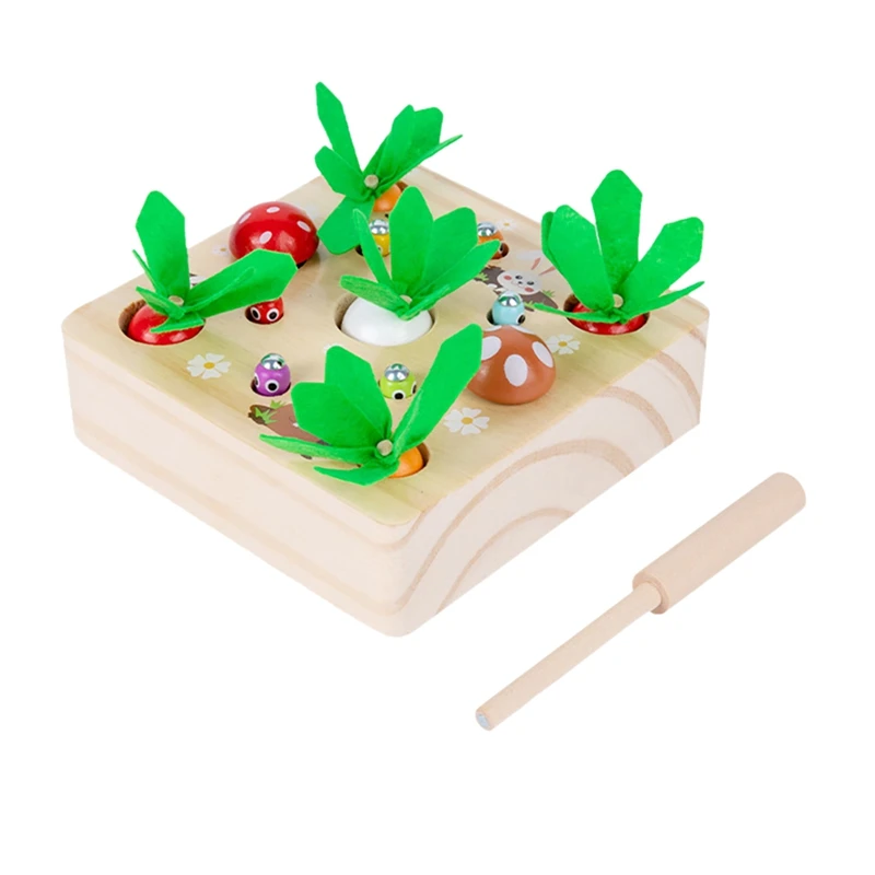 

Wooden Farm Harvest Game Toy Shape Sorting Educational Toy with 7 Sizes Vegetable or Fruit Children Thinking