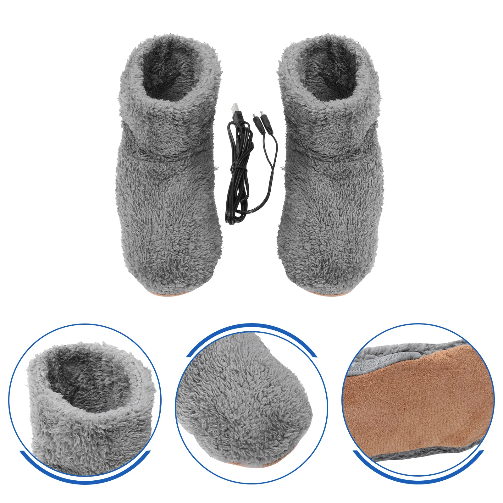 Heated Foot Warmer Slippers Heating Pad Men's Winter Socks Cozy Electric Blanket Shoes Rechargeable Boots Soft