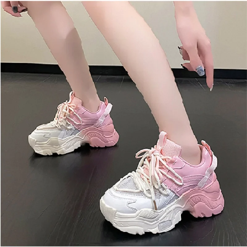 2023 New Sneakers Women Luxury Designer Shoes for Women Mesh Casual Sneaker Tennis Elegant Ladies Pink White Sport Shoes