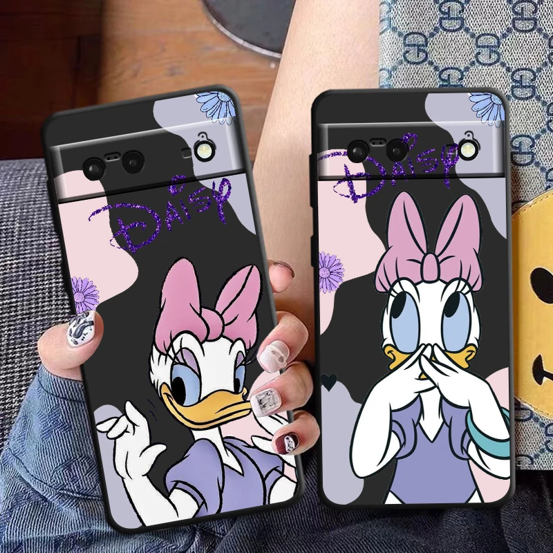 

Cute Donald Duck Daisy Disney For Google Phone Case Pixel 7 6 Pro 6A 5A 5 Motorola G8 E7 Power Play Plus 5G Black Soft Cover