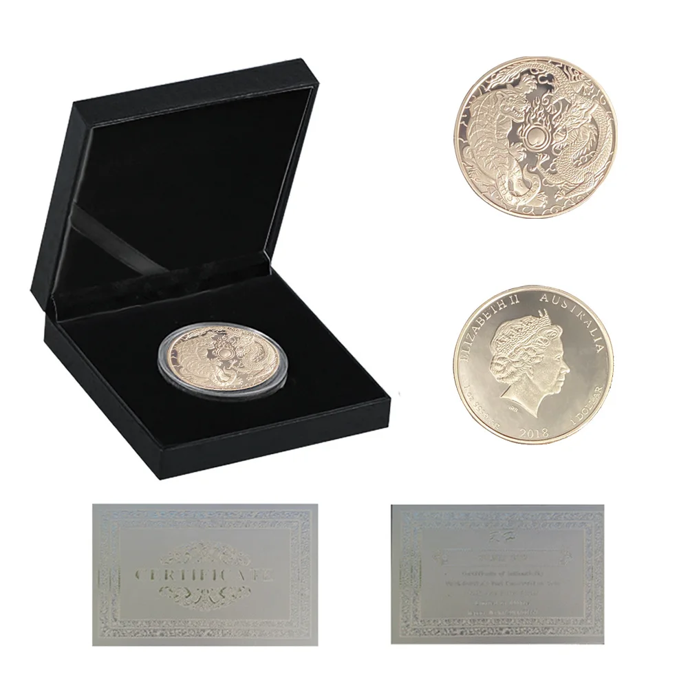 

Dragon and Tiger Silver Coin 40*3 mm Elizabeth II Sourvenir Coins Dropshipping W/ Luxury Box