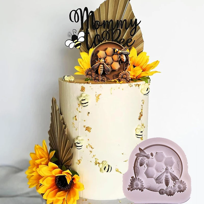 Силиконовая форма для мастики в виде сот фоторамка шоколада пчелы фотопаста