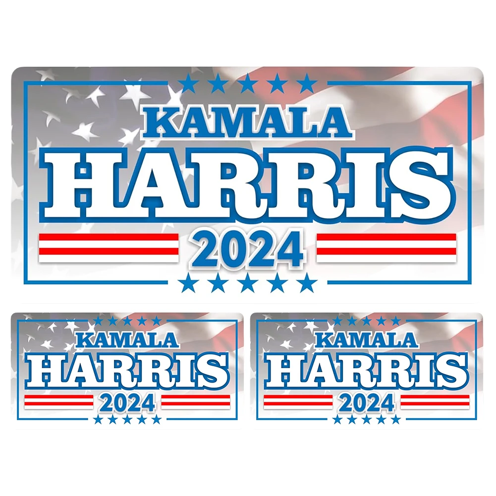 3 шт. президент Камала Харрис 2024 20x10 см поддержка голоса наклейка на выбор бампер