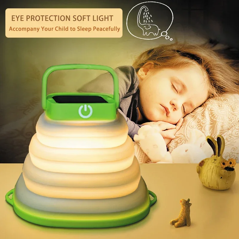 Солнечный фонарь для кемпинга термоусадочный подвесной силиконовый светильник