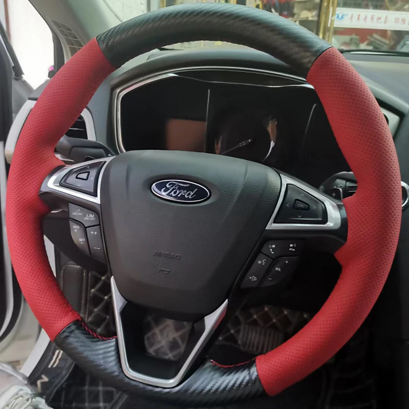 

Чехол на руль, самодельный аксессуар для руля, подходит для Ford Edge Mondeo Fusion 13-20