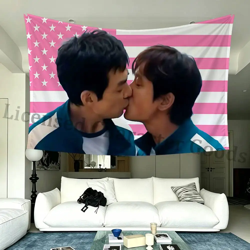Фото Флаг Lee J-Jung-jae B-Byung Hun из полиэстера с нержавеющими люверсами, 50x70, 60x90, 70x115, 100x150, 150x200 см, декоративный баннер №4