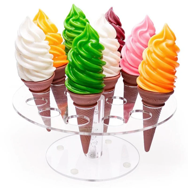 

16 Holes Acrylic Transparent Ice Cream Stand Cake Cone Stand Holder Wedding Buffet Food Display Stand Baking Kitchen Tools