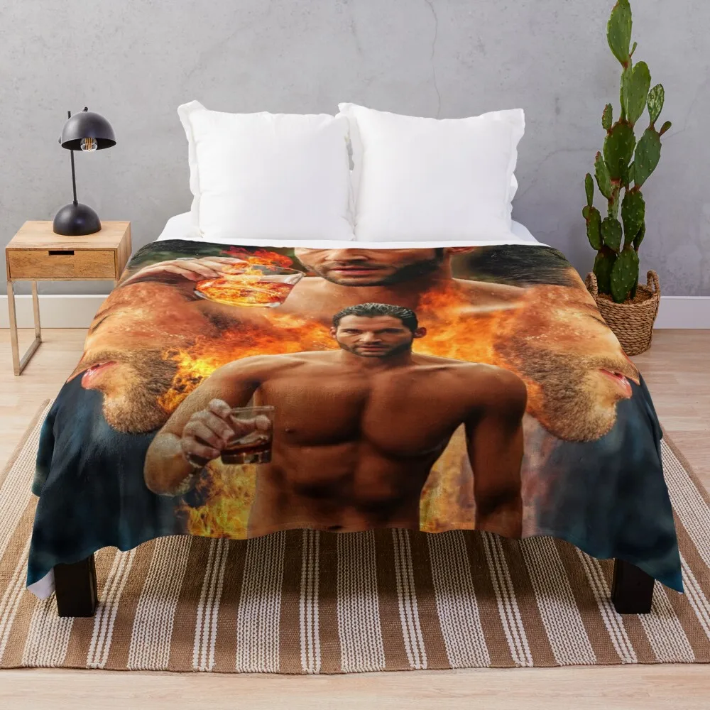 

Tom Ellis - Lucifer is Risen Throw Blanket custom blankets giant sofa blanket