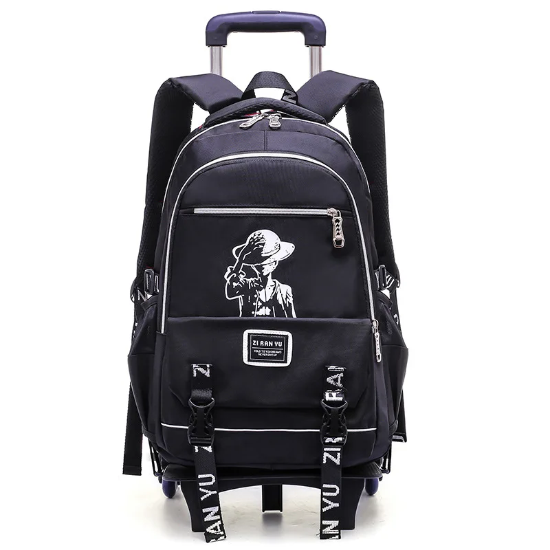 Boy Rolling Backpack On 2/6 Wheels Boy's Trolley School bags Children's Travel luggage Bag Backpacks Detachable Student Bookbag