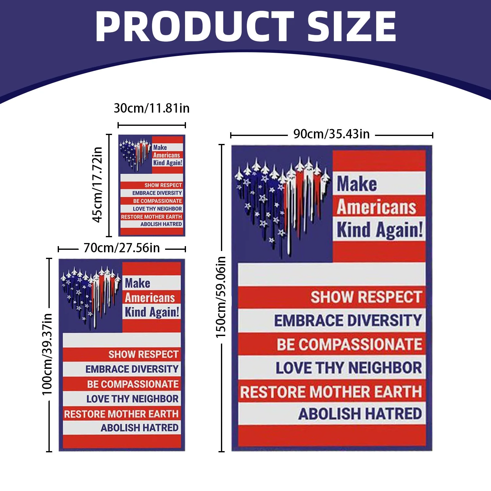 Сделать Американский вид снова Садовый флаг Патриот двор знак Двойные садовые
