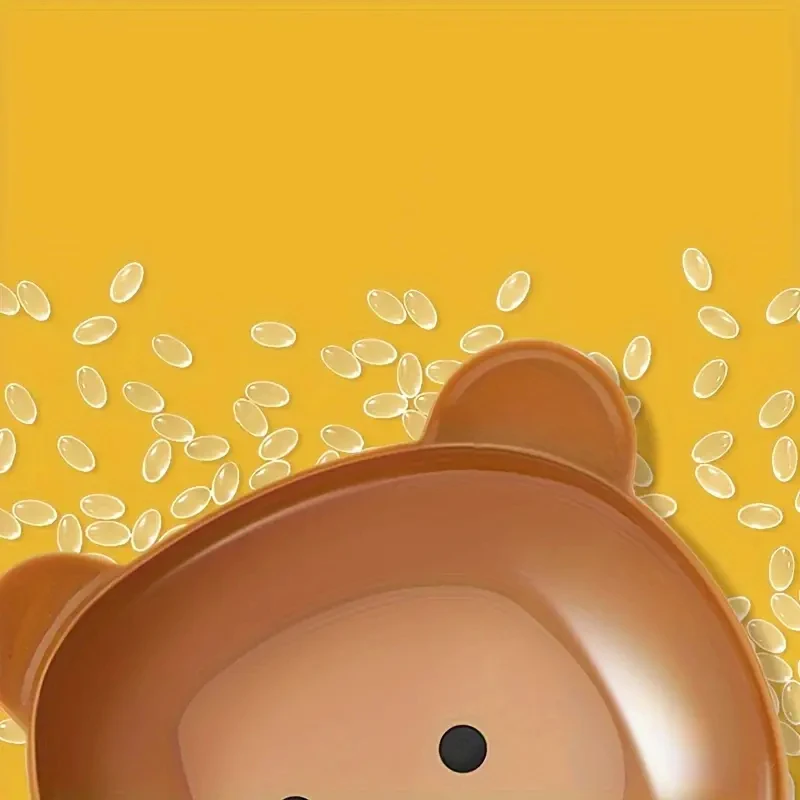 Противоскользящая Миска Для Кошек В Милом Медвежьем Пластиковая Еды Блюдо Воды