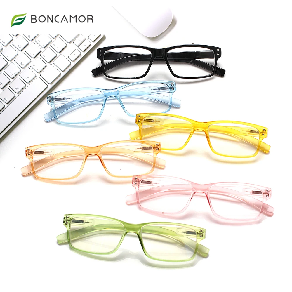

Boncamor Simplicity Reading Glasses Metal Hinge Men and Women HD Eyeglasses+0--+600
