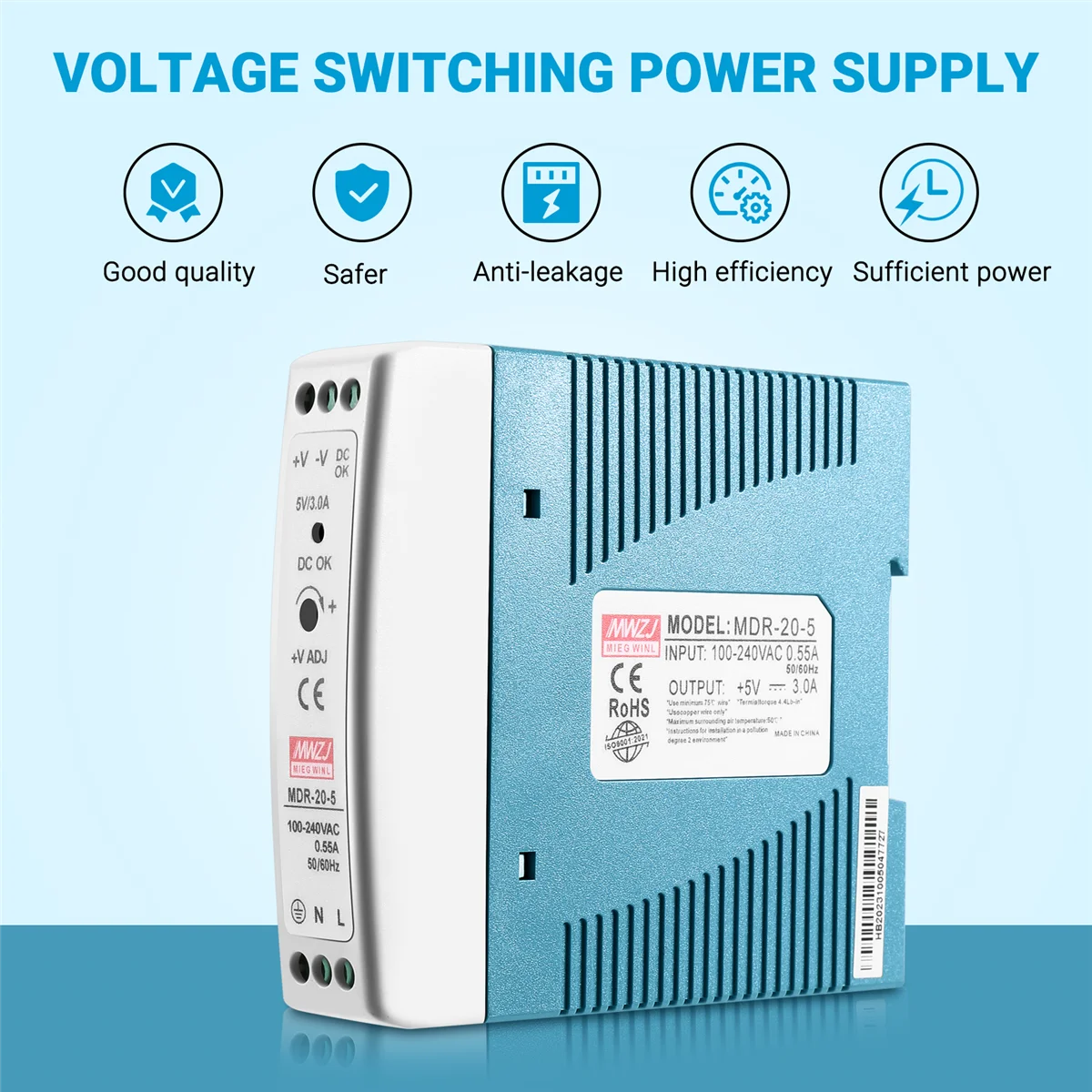MDR-20 5V 20W источник питания на Din-рейку регулятор напряжения переменного и