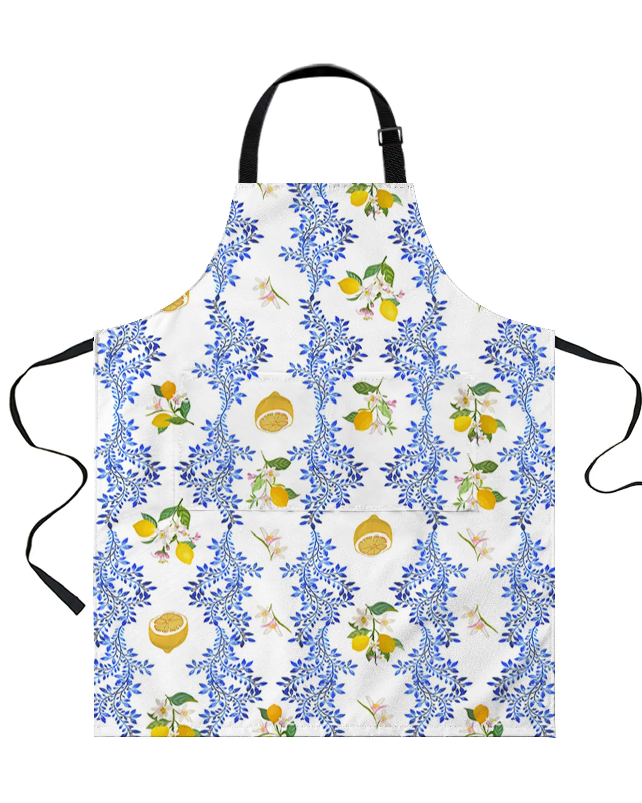 

Фартук с лимоном, цветами и листьями, водонепроницаемый, без рукавов