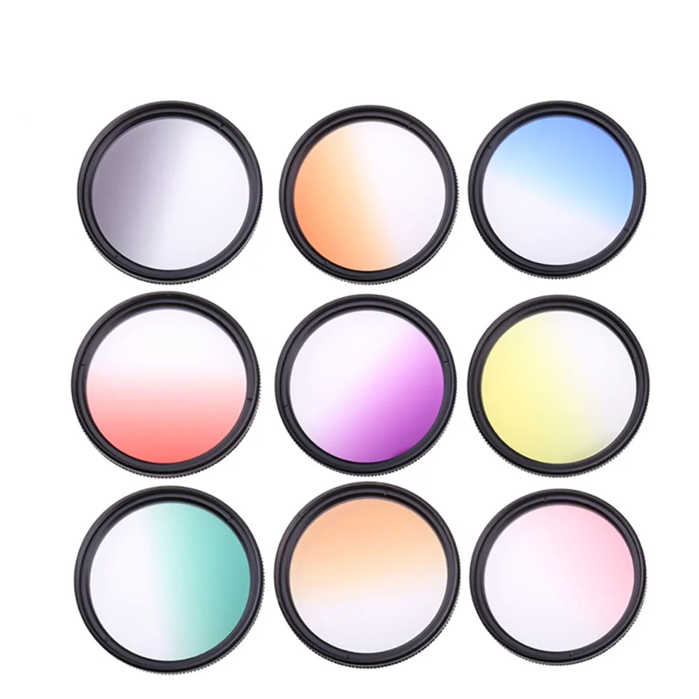 

Цветной градиентный фильтр для объектива 37/40, 5/43/46/49/52/55/58 мм 62 мм 67 мм 72 мм 77 82 мм цветной для Nikon Canon