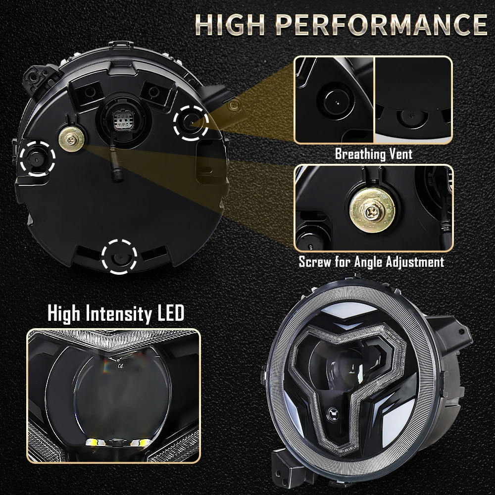 MOVOTOR Blue Tooth Control круглая светодиодная фара с RGB Halo DRL дальнего ближнего света