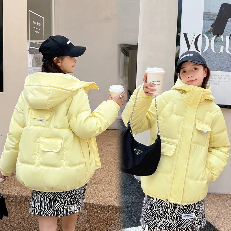 2022 New Winter Women Oversized Parkas Jackets Casual Thick Warm Hooded Pattern Coat Female Winter Outwear Jacket parkas