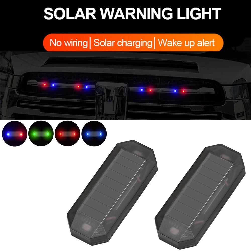 2 шт., автомобильный стробоскоп с солнечной батареей