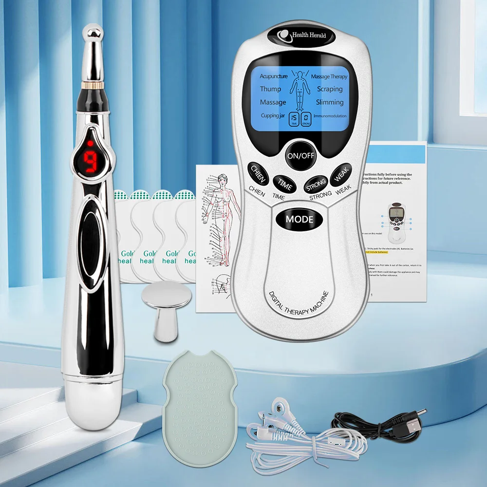 

Десятки электродов, стимулятор мышц, EMS, микротоки, массажер для тела, Электронная акупунктура, меридиан, энергетический Массаж, ручка, облег...