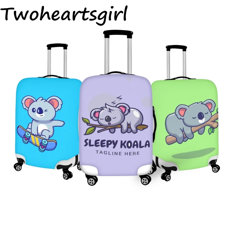 

Защитный чехол twoheart sgirl для дорожного костюма с рисунком медведя коала, подходит для чемоданов 18-32 дюймов, эластичные чехлы на колесиках для защиты от пыли