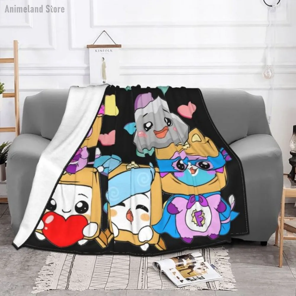 

Одеяло Happy Rocky Foxy Boxy Lankybox, флисовое текстильное декоративное портативное мягкое одеяло 70x100 для детей, теплый подарок на зиму и весну