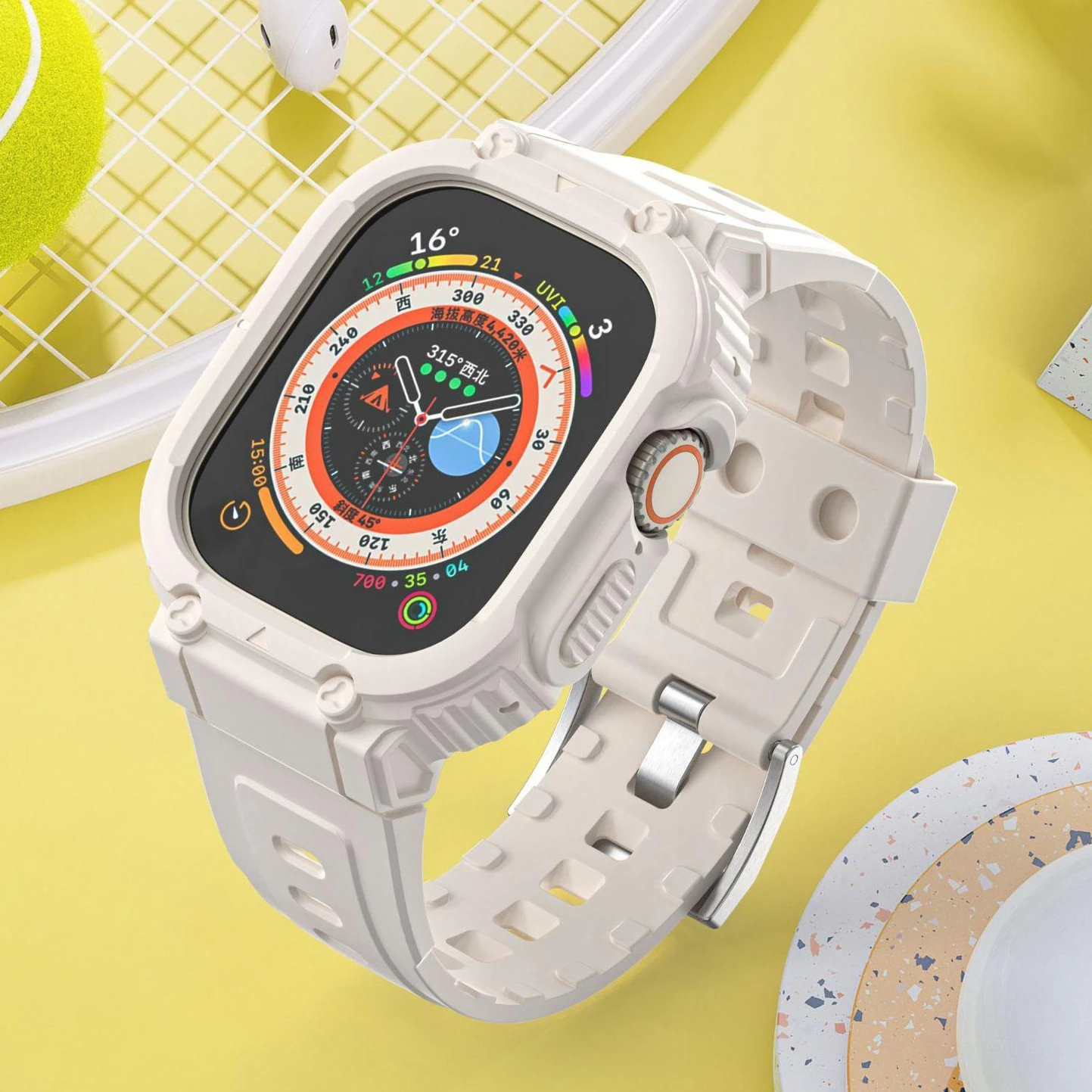 Rubber Sport Strap For Apple Watch Ultra 49mm Silicone band 41mm 45mm TPU case Bracelet 40mm 44mm For iWatch7 6 5 4 SE 38mm 42mm