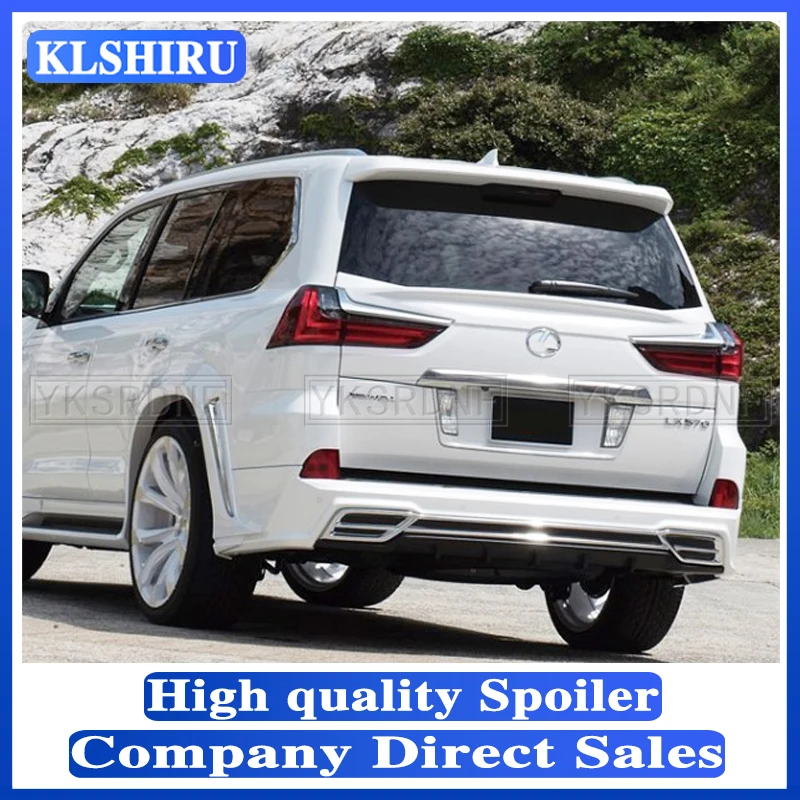 

Car Styling For Lexus LX570 2016 2017 2018 Exterior ABS Plastic Gloss Black White Painted Color Rear Boot Trunk Wing Lip Spoiler