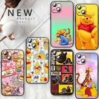 disney cartoon pooh bear for apple iphone 13 12 mini 11 xs pro max x xr 8 7 6 plus se 2020 5 funda capa black phone case