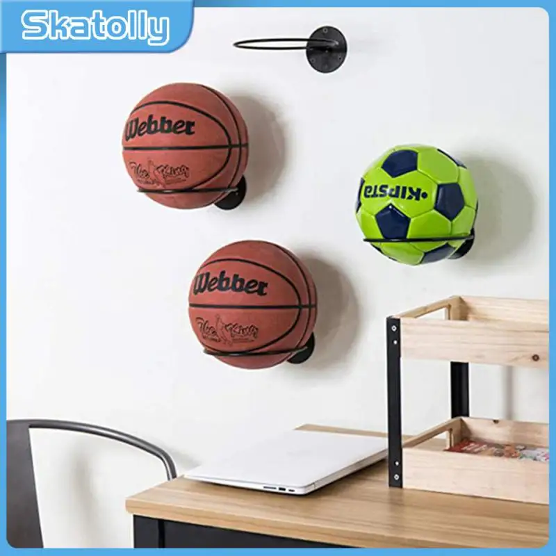 

Football Display Shelf Space Saving Living Thickened Football Rack 12.5cm Wall Mounted Shelf Ball Holder Storage Accessories