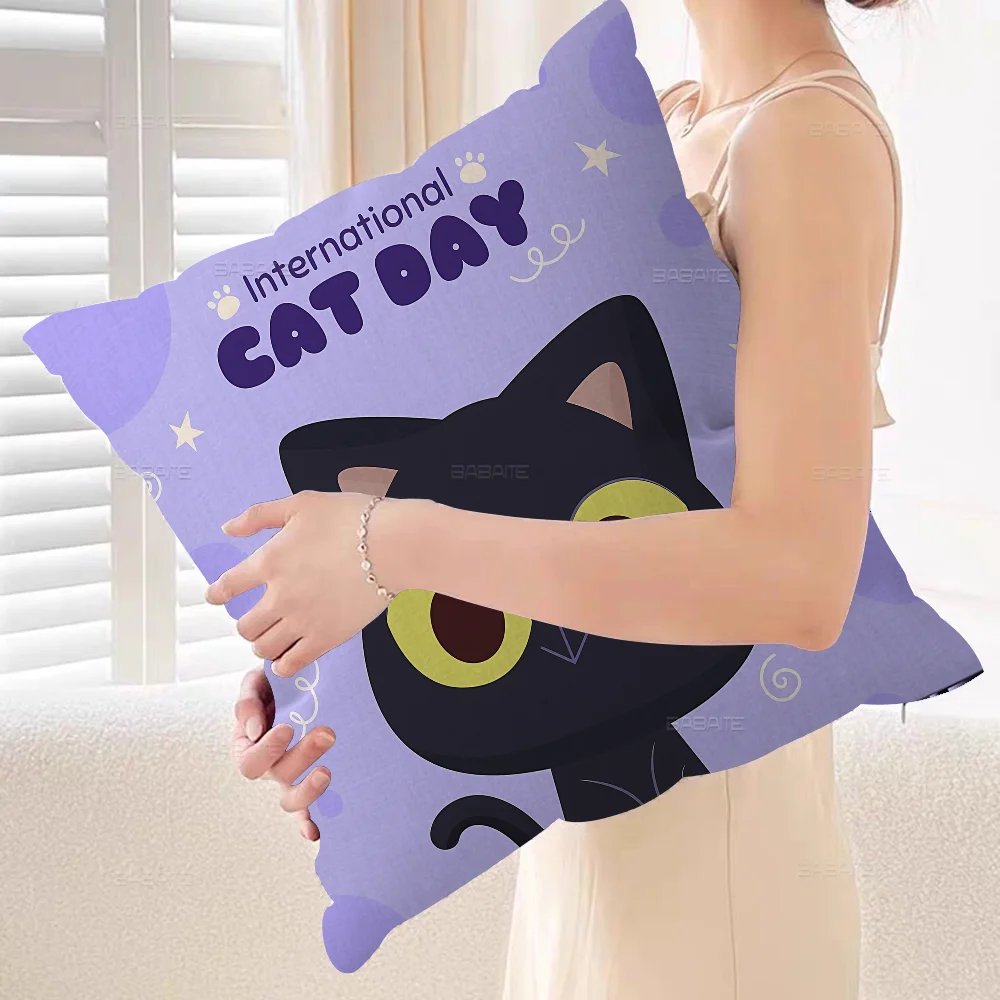 Cute Cat Pillow Gifts Home Office Furnishings Bedroom Sofa Car Cushion Cover Case 45x45cm