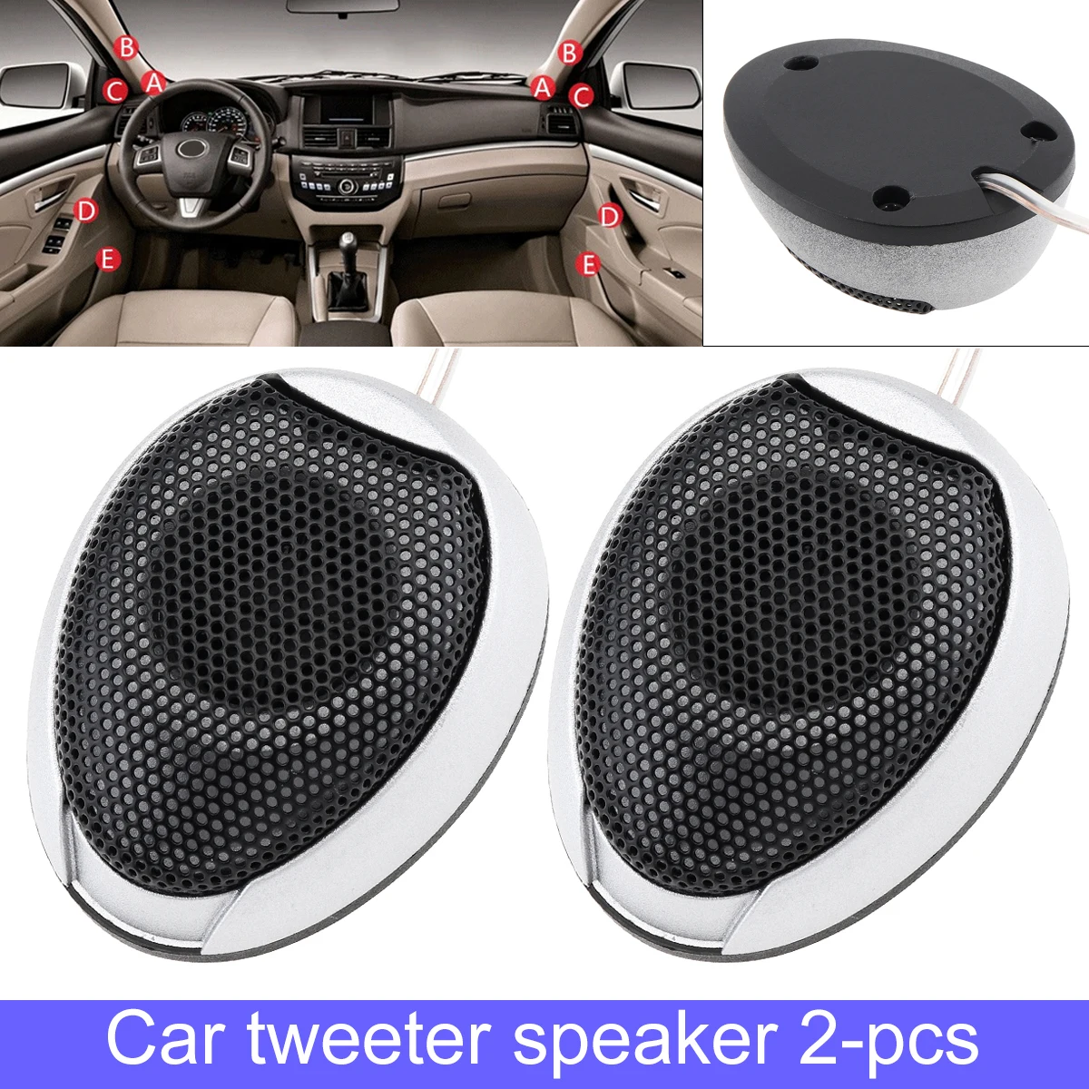 

2pc Mini High Efficiency 1000W Dome Tweeter Speakers Car Door Music Audio System