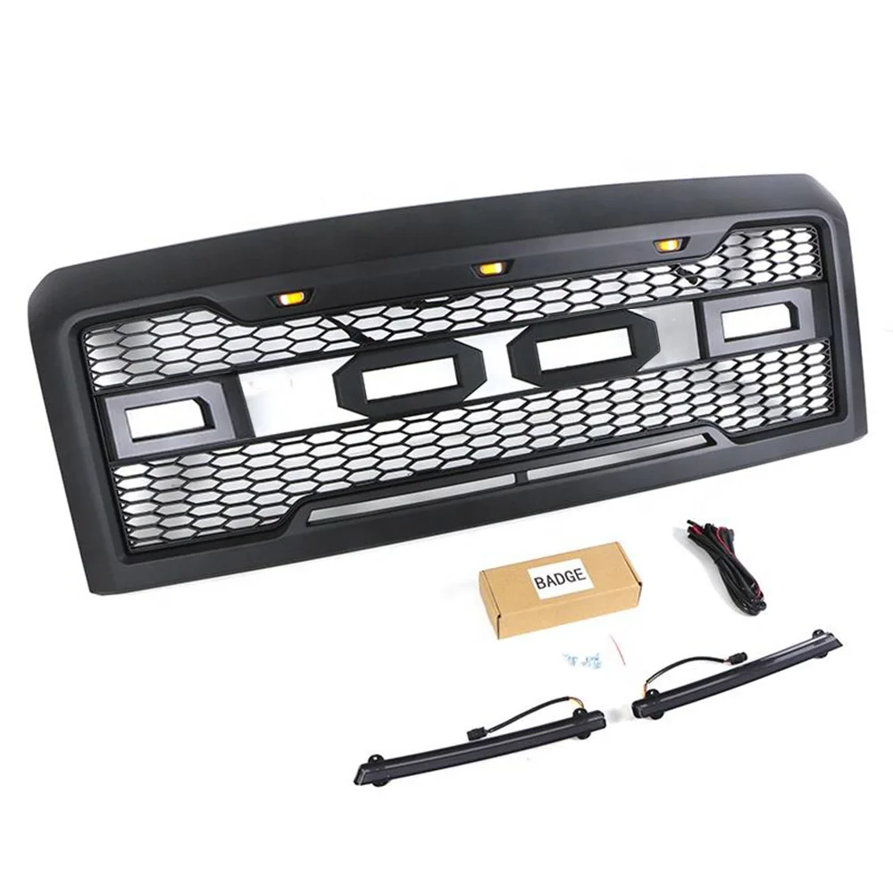 Сотовый передний бампер верхняя решетка со световой планкой подходит для Ford E150