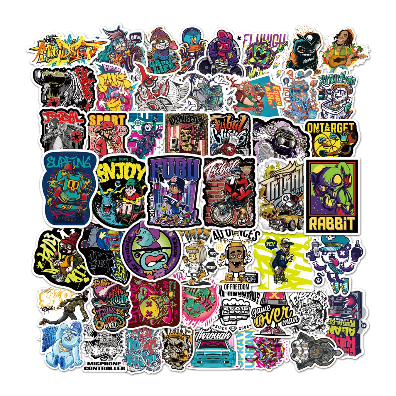 

10/30/50PCS Cool Rock Hip Hop King Graffiti Stickers Punk for PS4 Xbox Laptop Guitar Motorcycle Waterproof Decal Sticker Kid Toy