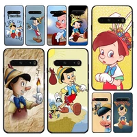 anime cute pinocchio case for lg v50 v60 g8 thinq 5g k51s k41s k71 k61 q60 v30 k92 k22 soft tpu black phone cover capa