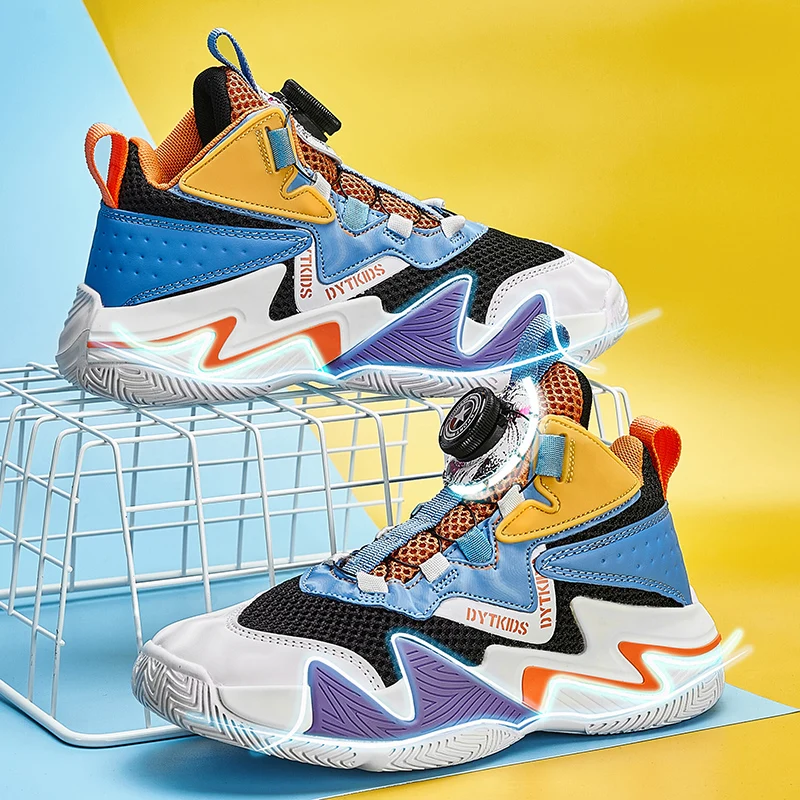 

2022 Mesh Boy's Basketball Shoes Children's Breathable Outdoor Sports Shoes Girl's Basketball Shoes Running Sports Shoes