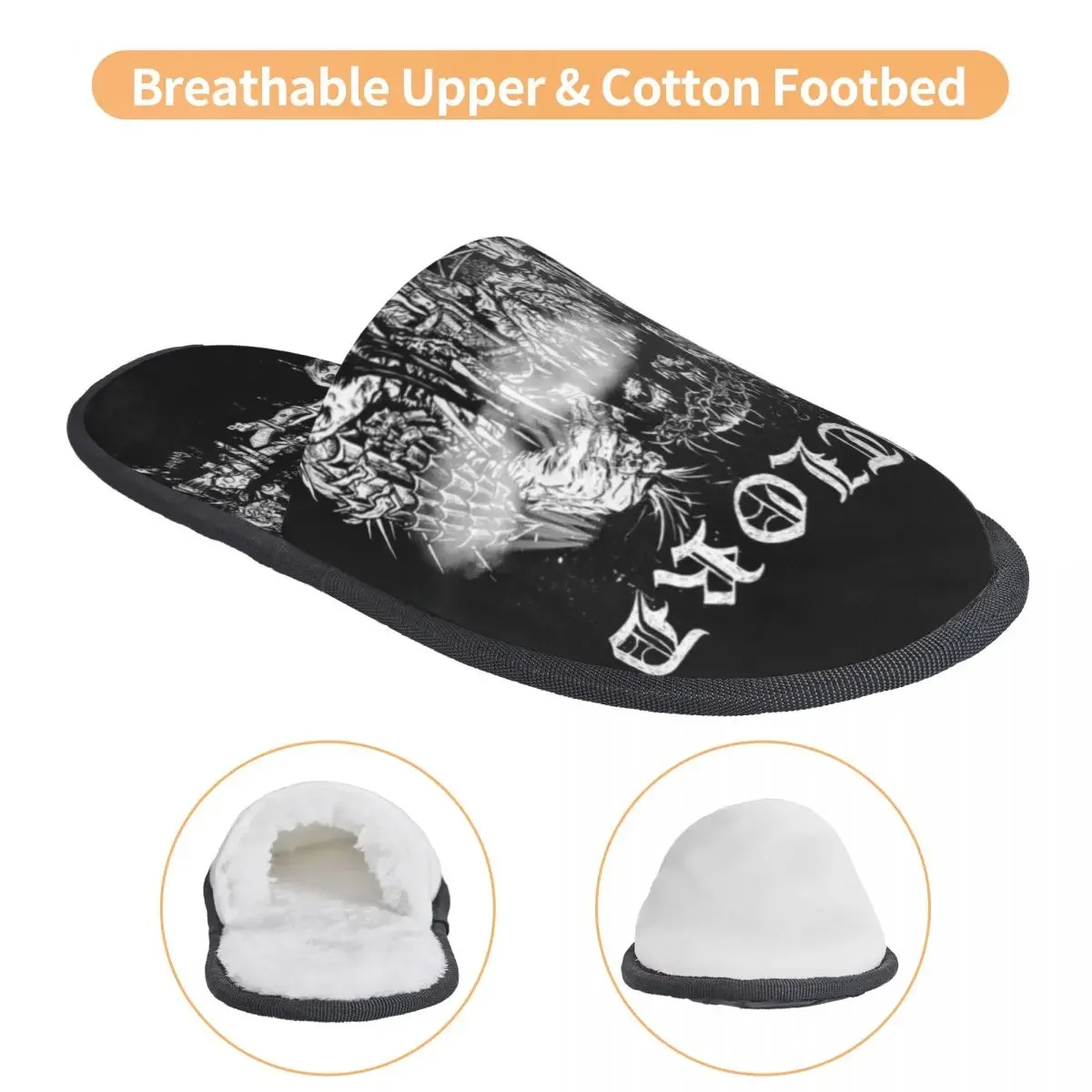 이wana Darkthrone Bathory Guest Slippers for Hotel Women Custom Print Norwegian Black Band House Slipper