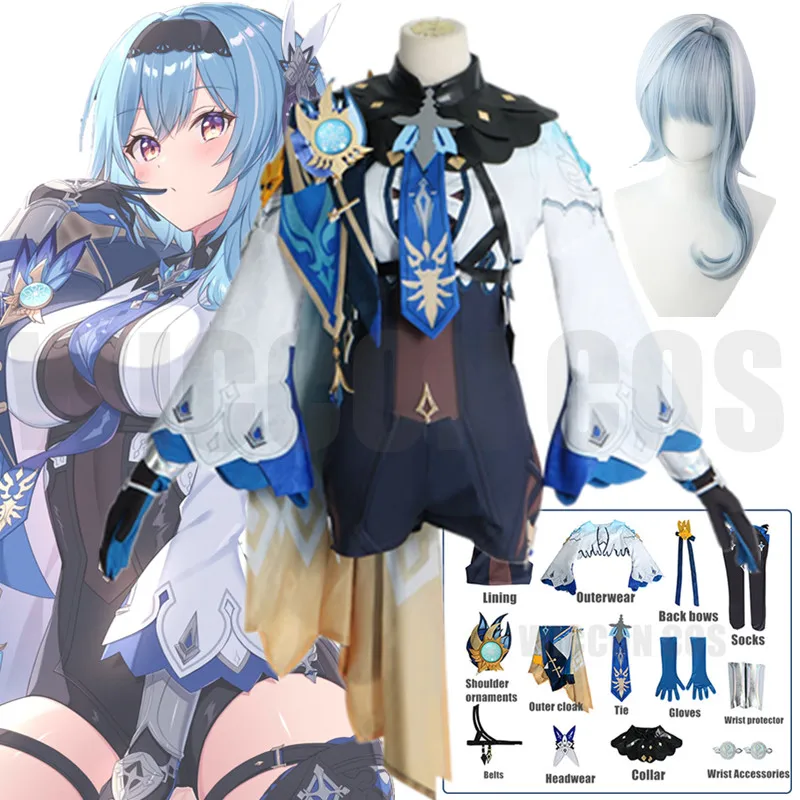 

Game Genshin Impact Eula Cosplay Costume Suit Uniform Outfit Halloween Carnival Costumes For Women