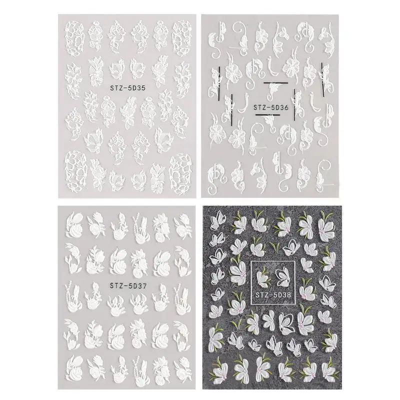 

Цветочные наклейки для дизайна ногтей, тисненые наклейки для дизайна ногтей, водная переводная наклейка с узорами розы и камелии, Типсы для маникюра