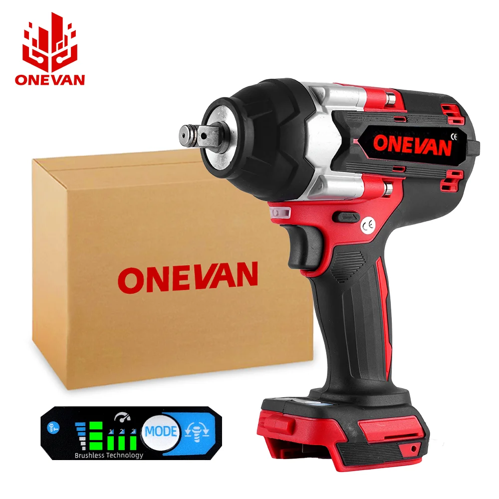 

1500W 1800N.M Brushless Electric Impact Wrench 1/2 Inch Cordless Rechargeable Power Tool With LED Light For Makita 18V Battery