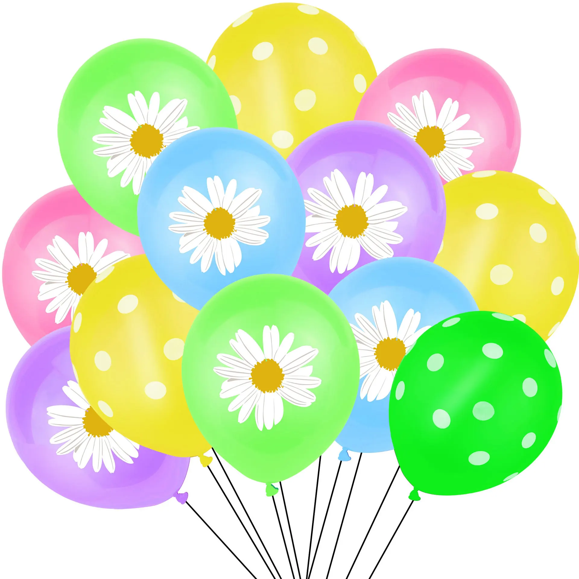 

62 Pcs Daisy Latex Balloons with Confetti Balloon Sunflower Balls Summer Hawaiian Theme Party Birthday Party Wedding Decor