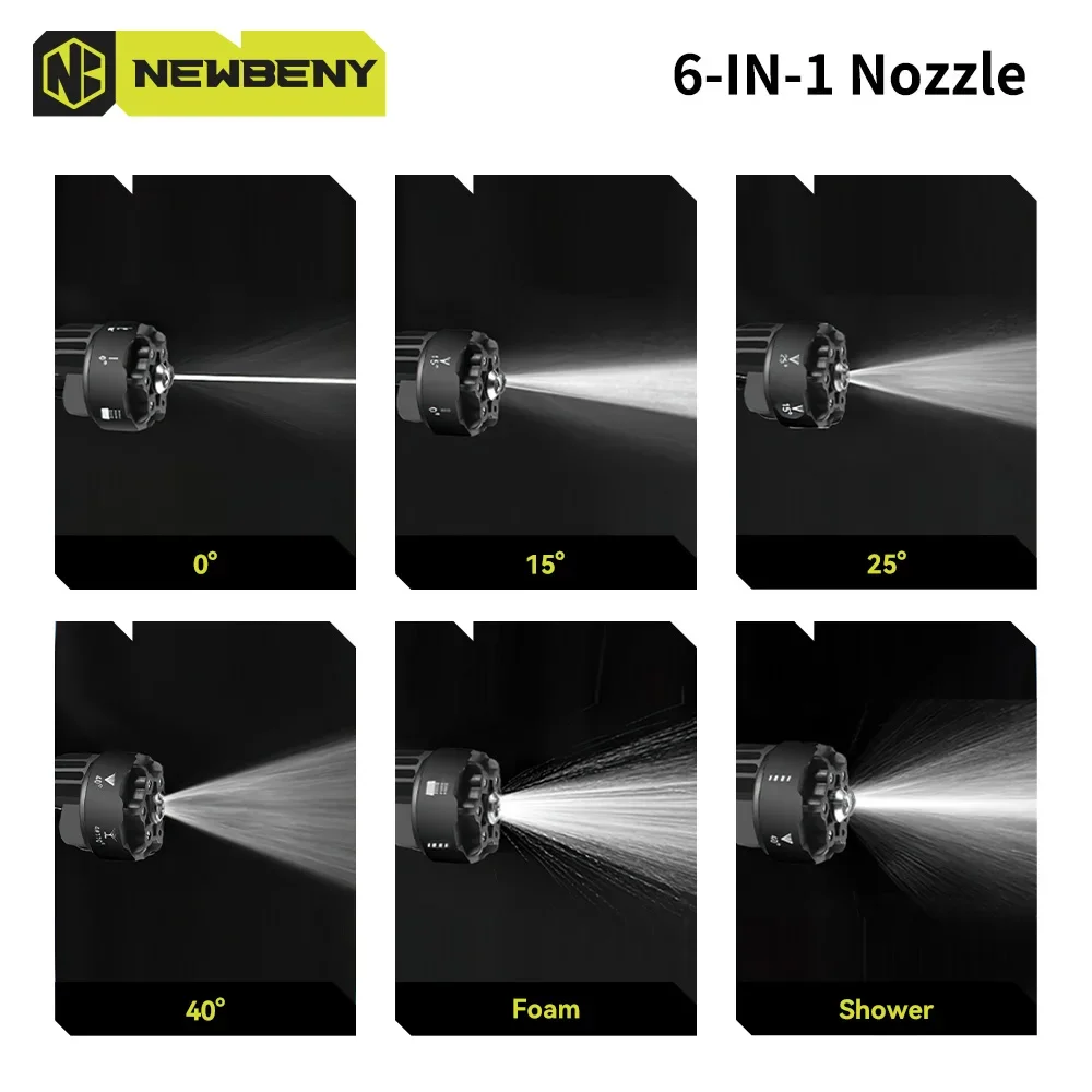 NEWBENY 200 бар 6 в 1 бесщеточная электрическая автомойка аккумуляторная садовая