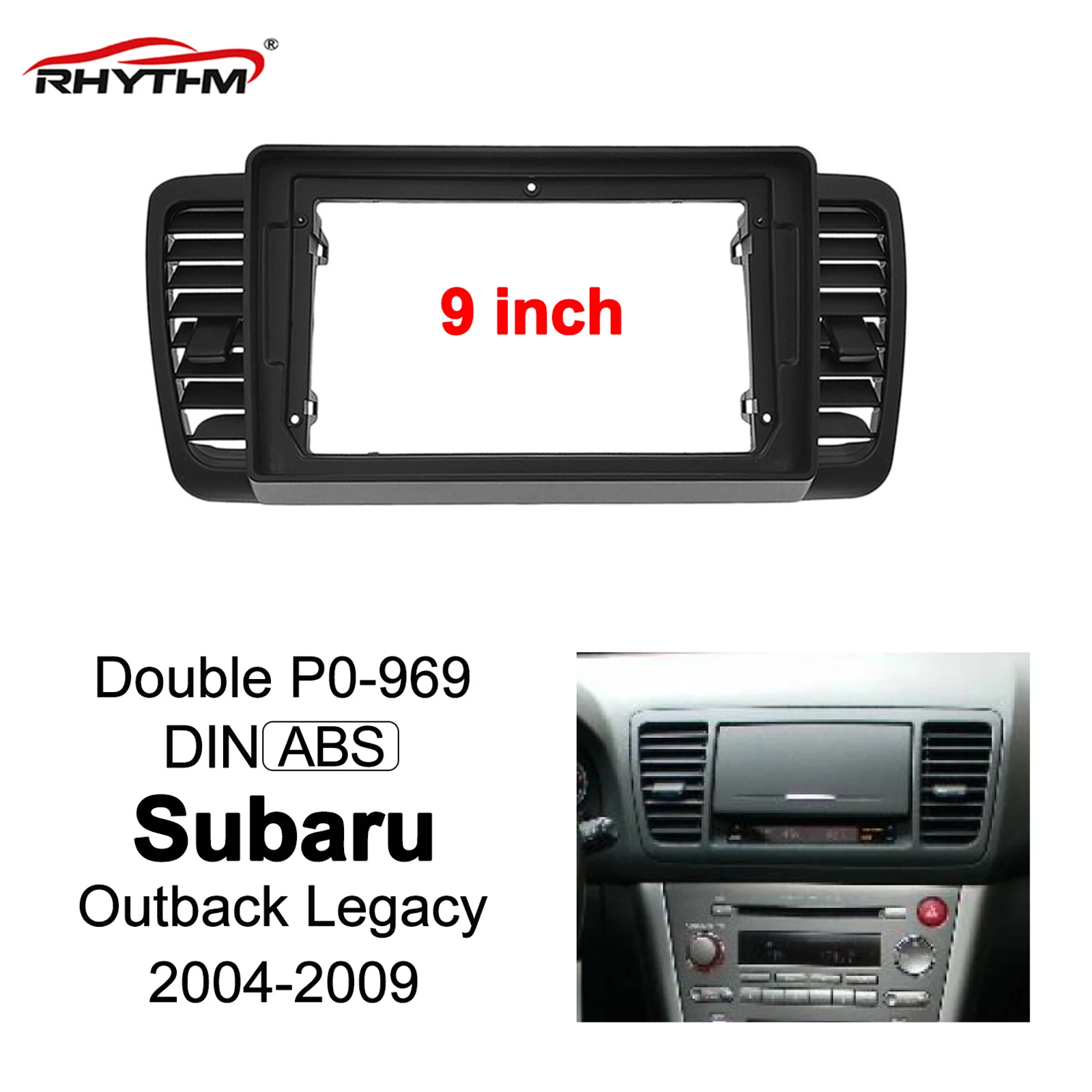 

Автомобильная Лицевая панель для Subaru Outback Legacy 2004-2009, подходит для 9-дюймового автомобильного радио, DVD, CD, рамка для установки приборной панели, отделка