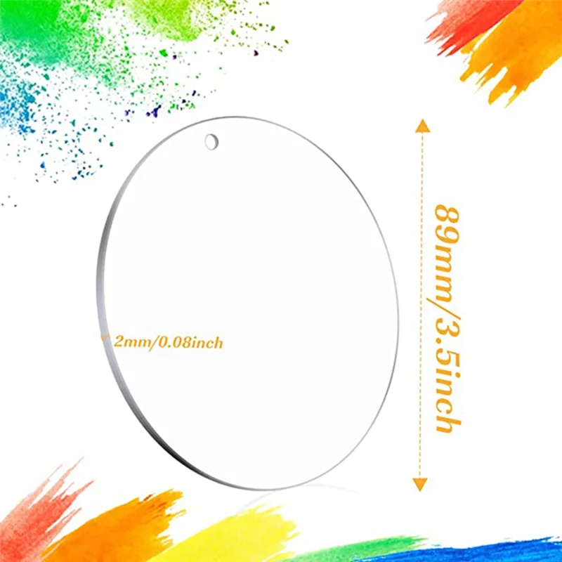 30 шт. прозрачные круглые акриловые заготовки 3 5 дюйма