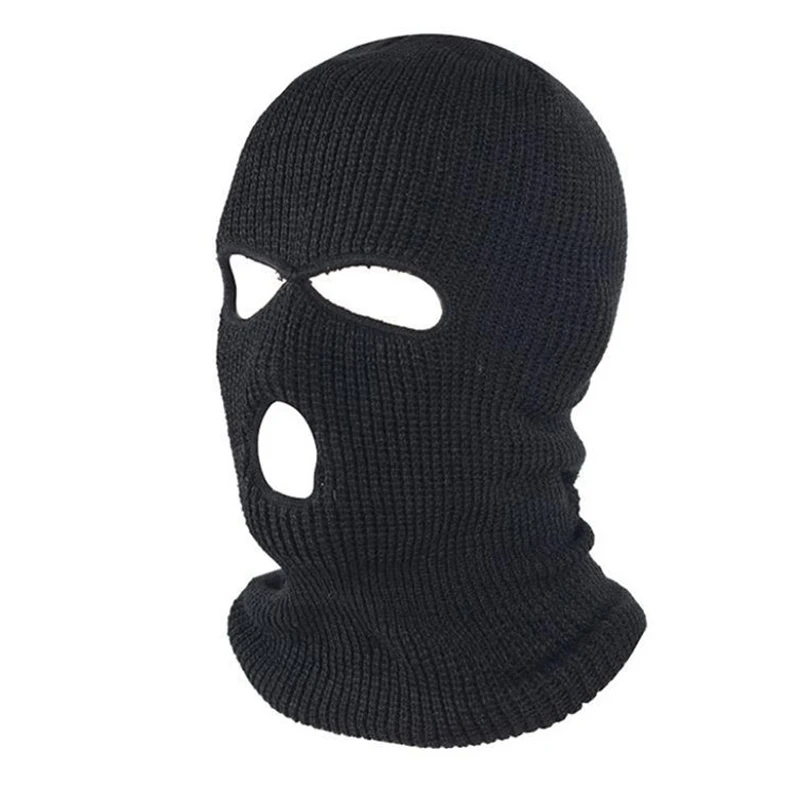 

Full Face Cover Ski Mask Hat 3 Holes Balaclava Windproof Knit Beanies Bonnet Winter Warm Unisex Caps