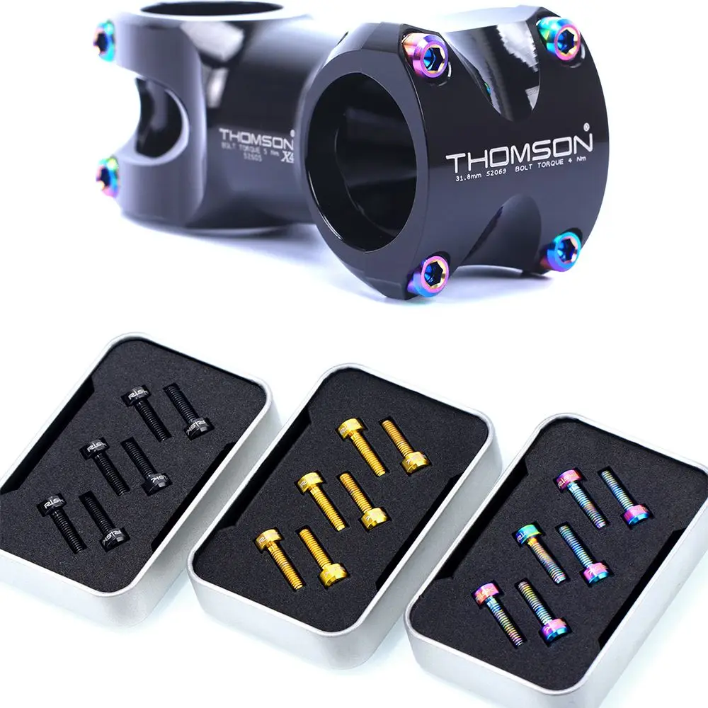 1Set Bicycle Headset Stem Bolt Screw For MTB Road Bike Seat Post Clamp Seatpost Collar Titanium M5x16/18mm Allen Hex Head - купить по